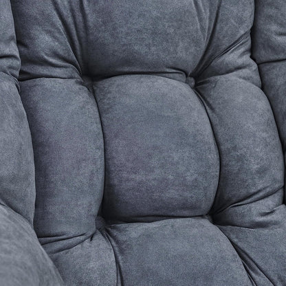 Living and More High Back Sofa Chair, Modern Fabric Lazy Chair, Accent Contemporary Lounge Chair, Cool Grey