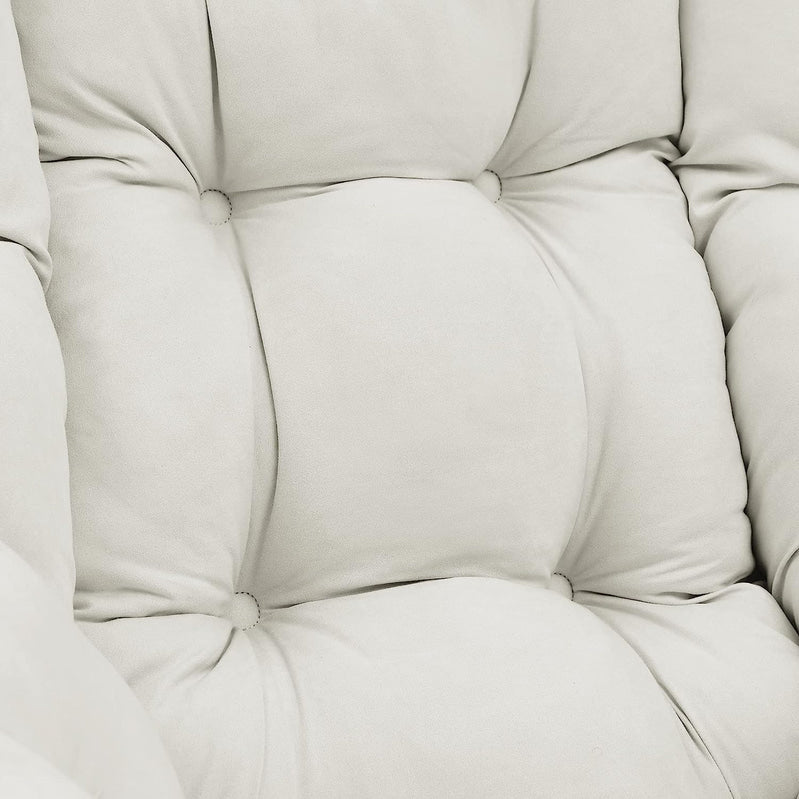 Living and More High Back Sofa Chair, Modern Fabric Lazy Chair, Accent Contemporary Lounge Chair, Cool Grey