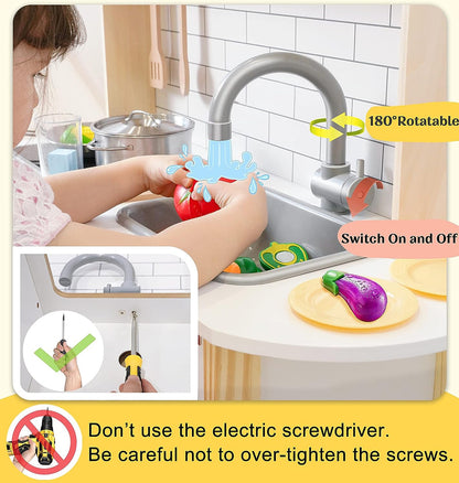 Children's small land play kitchen, wooden children's play kitchen toy set