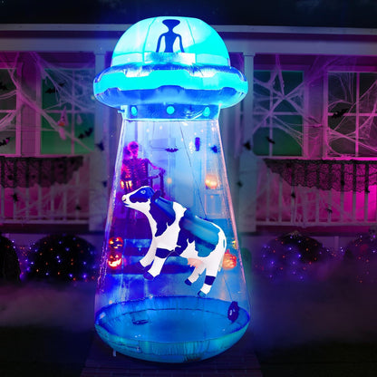 9ft Tall Halloween Inflatable UFO Yard Decoration