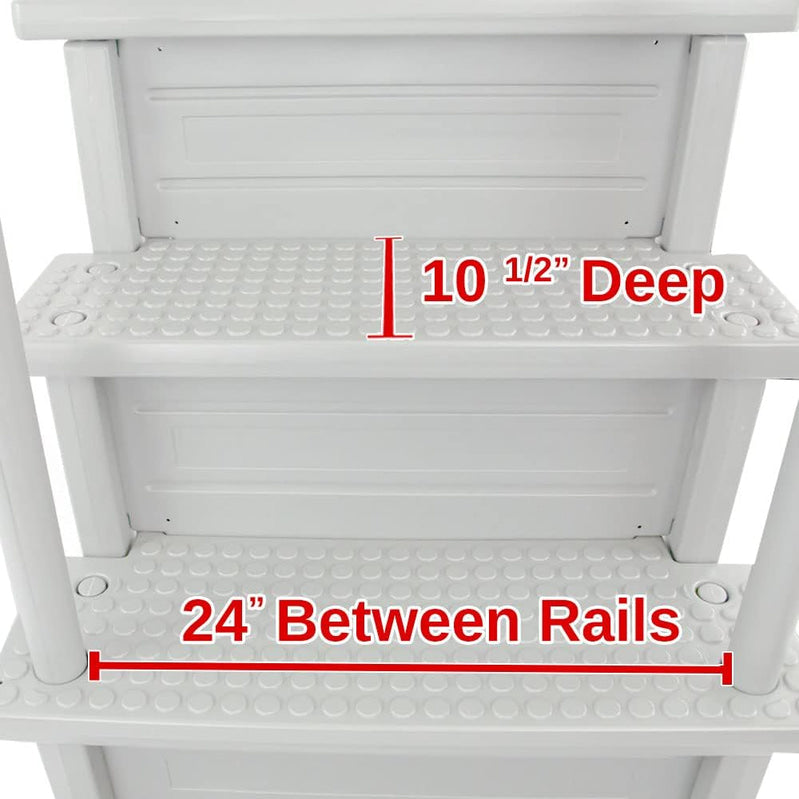 Select Anti-Slip in-Pool Steps | Gray | for Above Ground Swimming Pools | Can Mount to Decks 48" to 54" H | Safety Stairs Capacity Up to 300 lbs