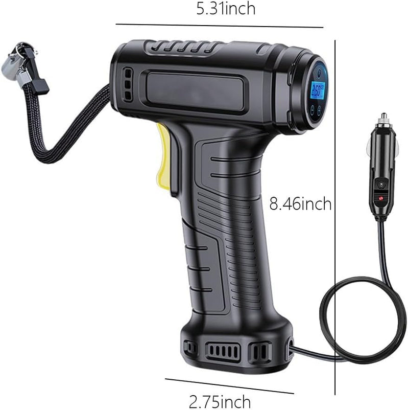 Tire Inflator Pump with Emergency LED Light - 12V