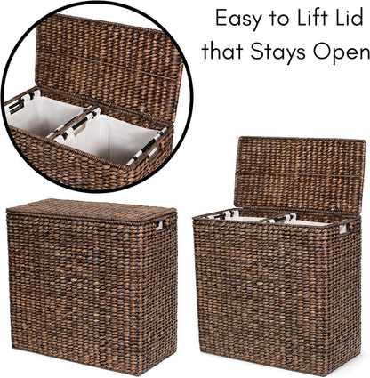 Extra large split gift basket with lining
