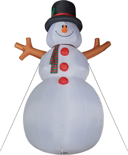 Farm 20ft. Tall Pre-Lighted Christmas Inflatable | Happy Snowman with RGB Lights and Storage Bag | Outdoor Holiday Amplified Holiday Celebration Party Decoration