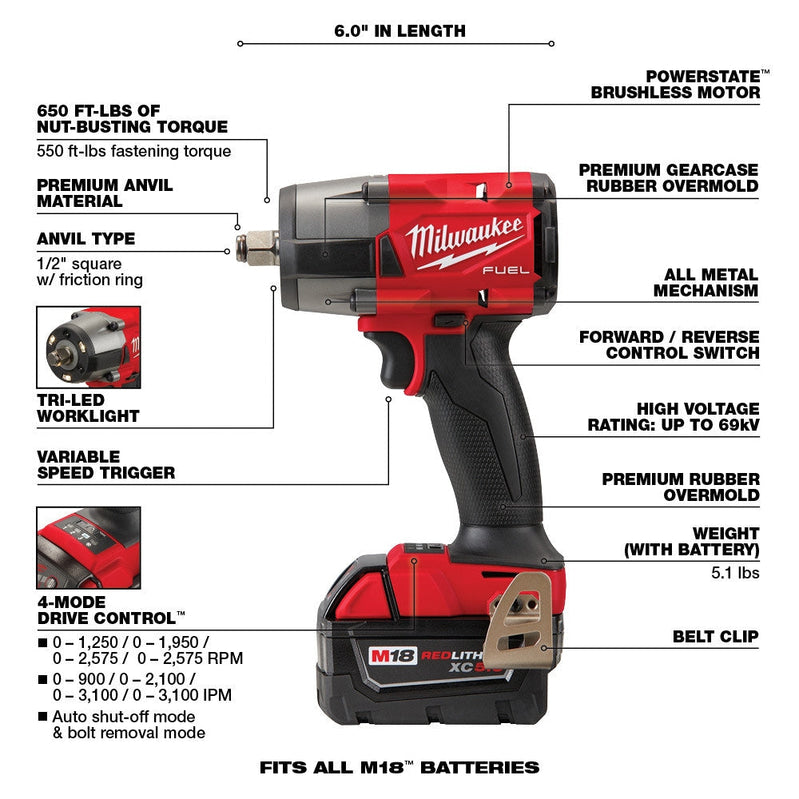 18V M18 FUEL Lithium-Ion Brushless Cordless 7-Tool Combo Kit 5.0 Ah