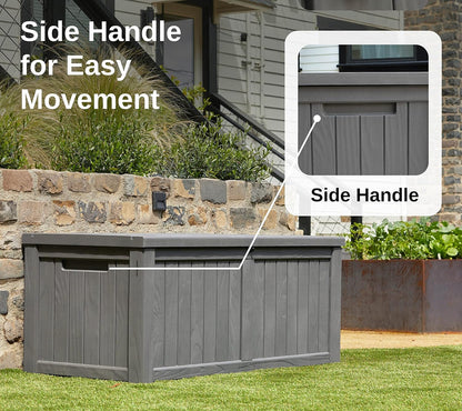 230 Gallon Deck Box, Outdoor Storage Box with Padlock