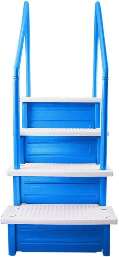 Select Anti-Slip in-Pool Steps | Gray | for Above Ground Swimming Pools | Can Mount to Decks 48" to 54" H | Safety Stairs Capacity Up to 300 lbs