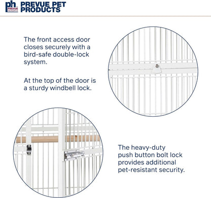 Pet Products Wrought Iron Select Bird Cage 3154C, Chalk White, 36-Inch by 24-Inch by 66-Inch